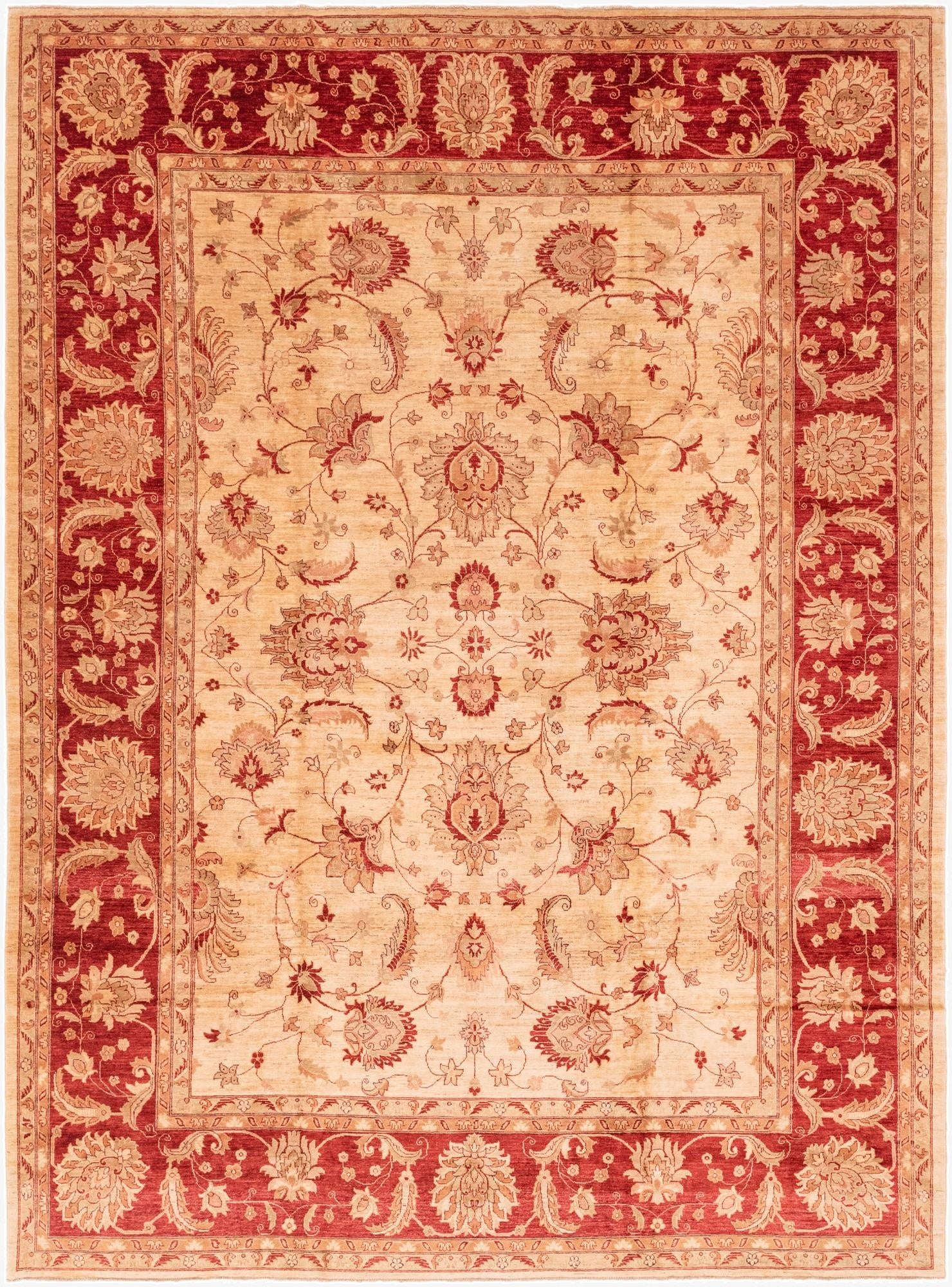  10' 11 x 14' 9  Hand Knotted Peshawar Ziegler Rug