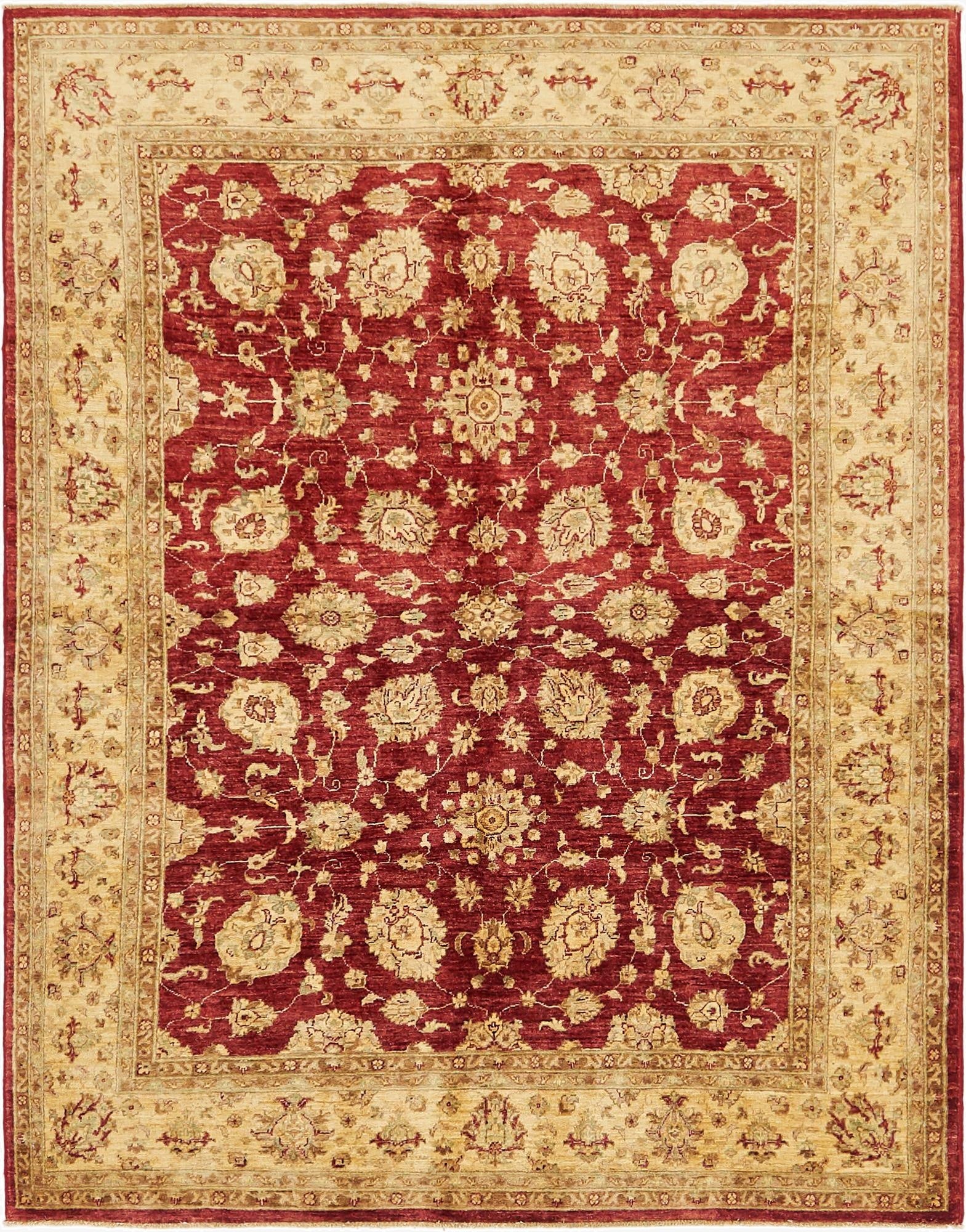  4' 10 x 6' 3  Hand Knotted Peshawar Ziegler Rug
