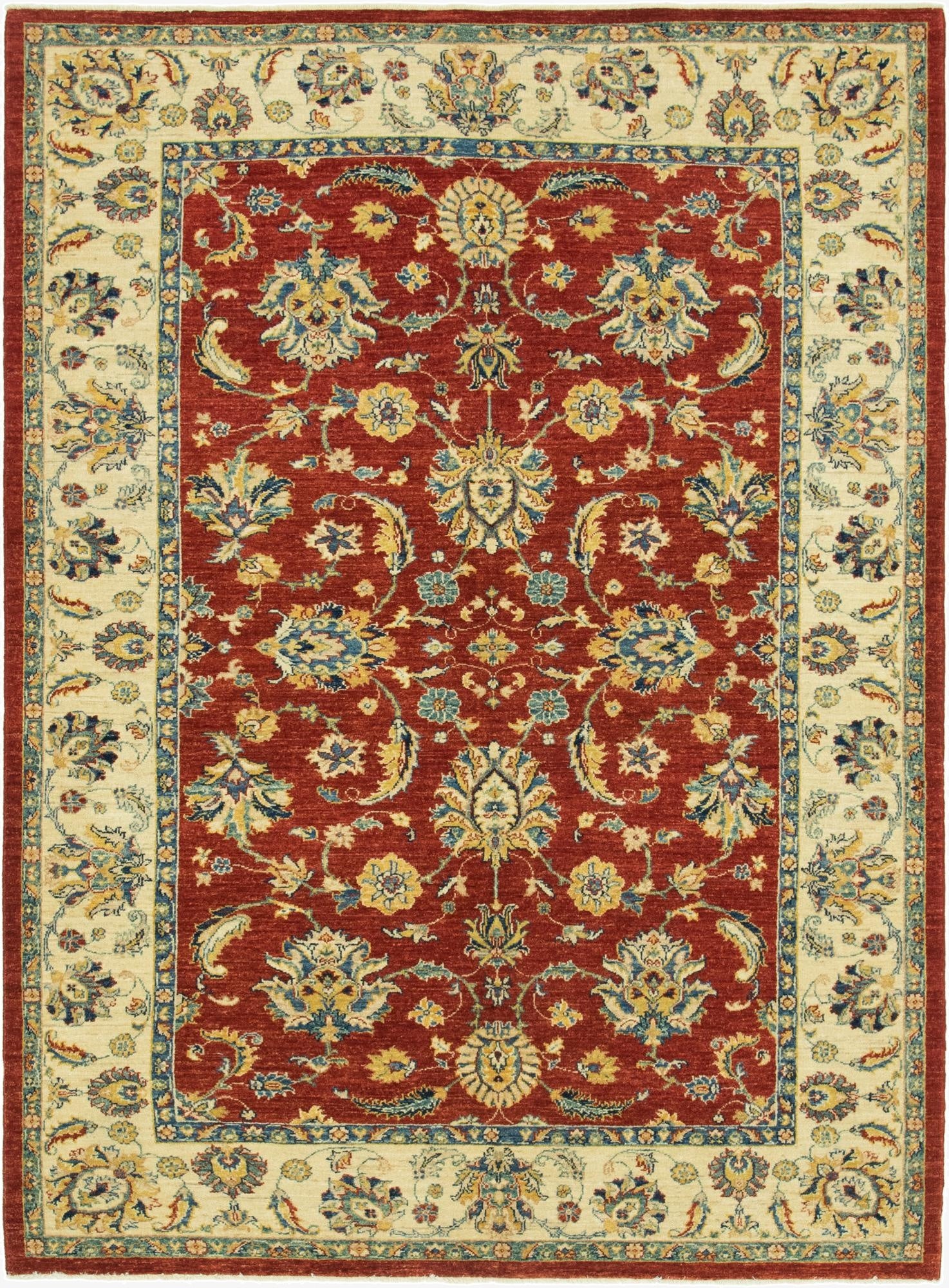  5' 8 x 7' 10  Hand Knotted Peshawar Ziegler Rug
