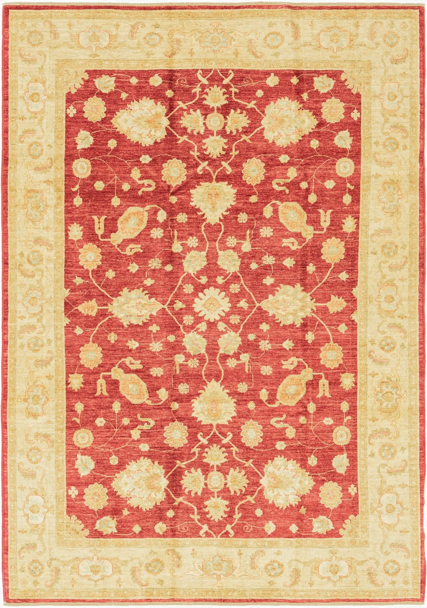  6' 7 x 9' 7  Hand Knotted Peshawar Ziegler Rug