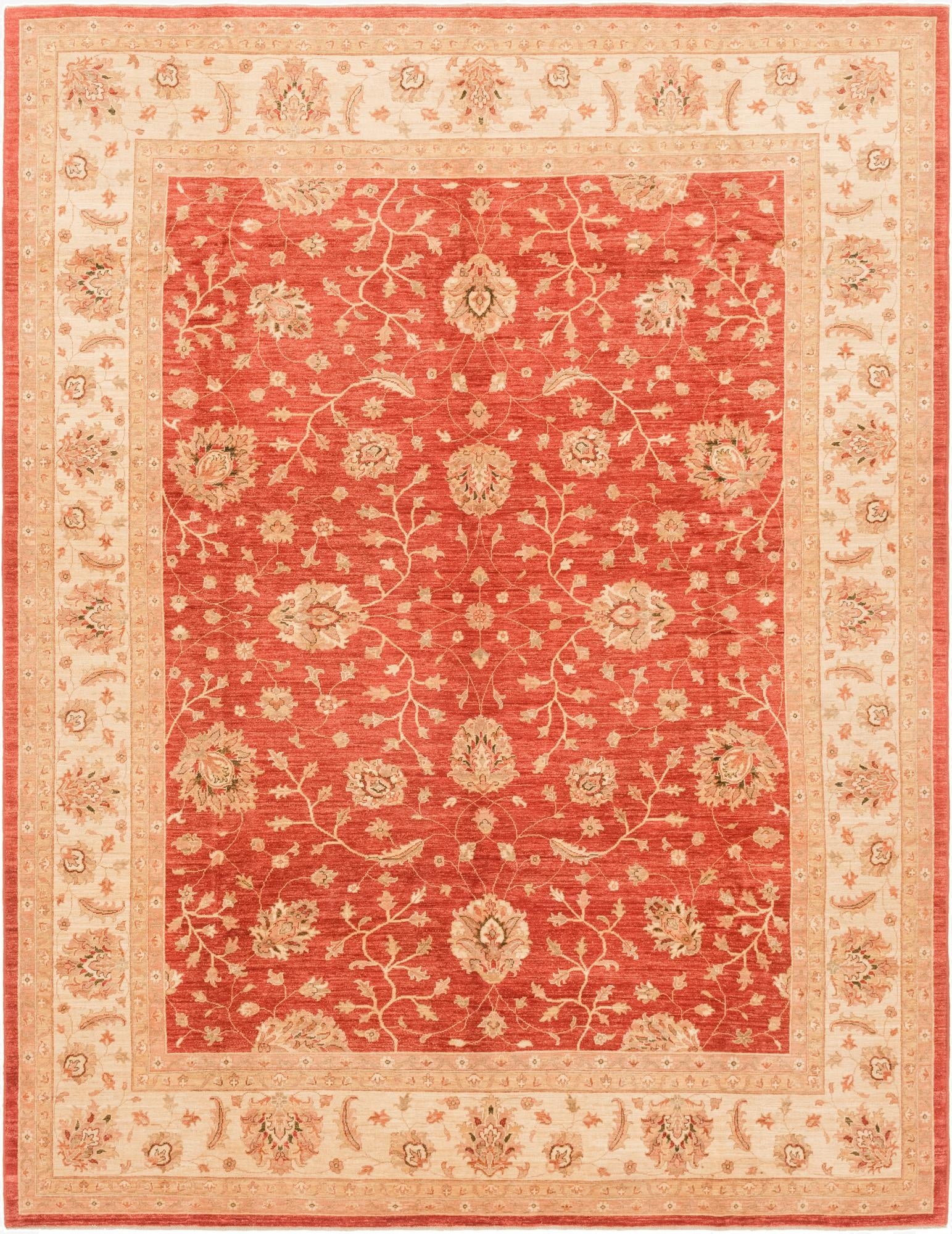  9' 11 x 12' 11  Hand Knotted Peshawar Ziegler Rug