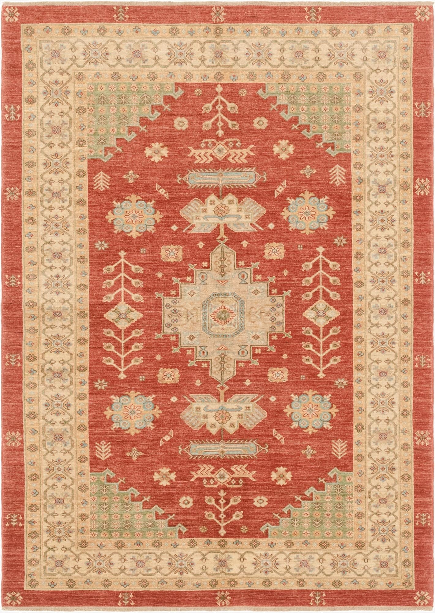  5' 9 x 7' 11  Hand Knotted Peshawar Ziegler Rug