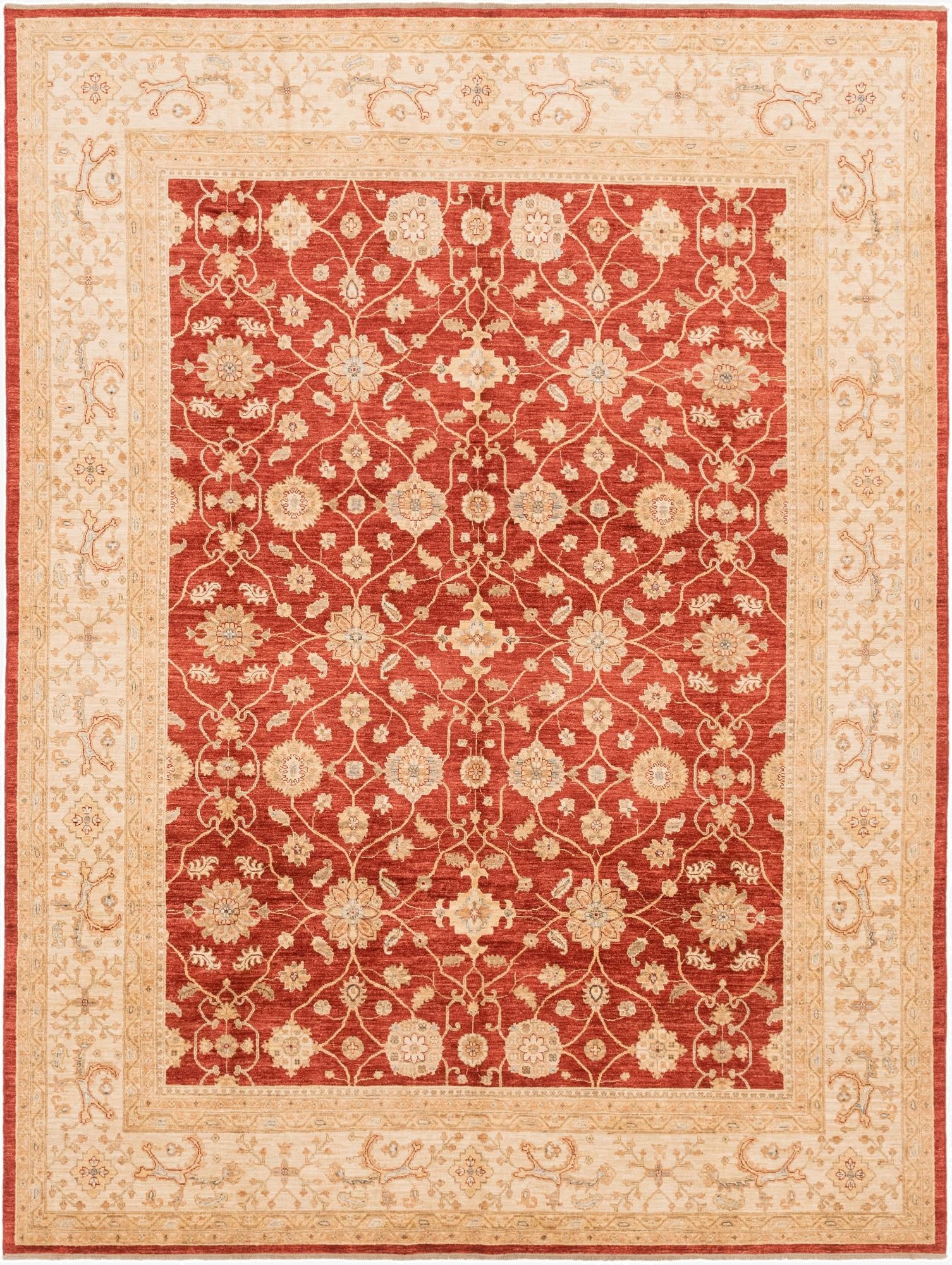  9' 10 x 12' 10  Hand Knotted Peshawar Ziegler Rug