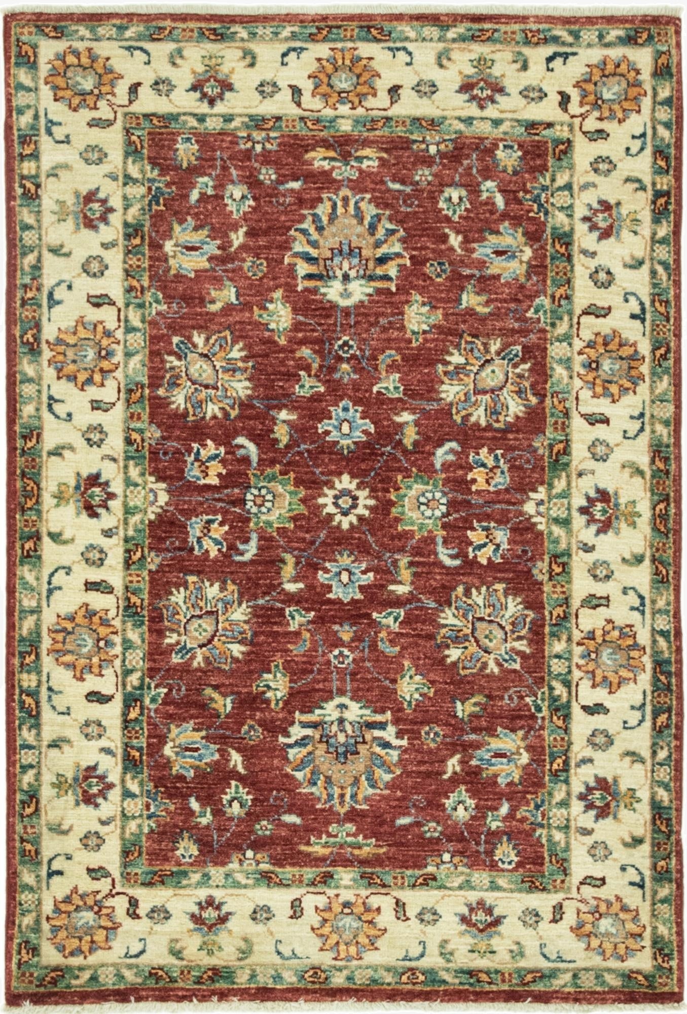  2' 8 x 3' 11  Hand Knotted Peshawar Ziegler Rug