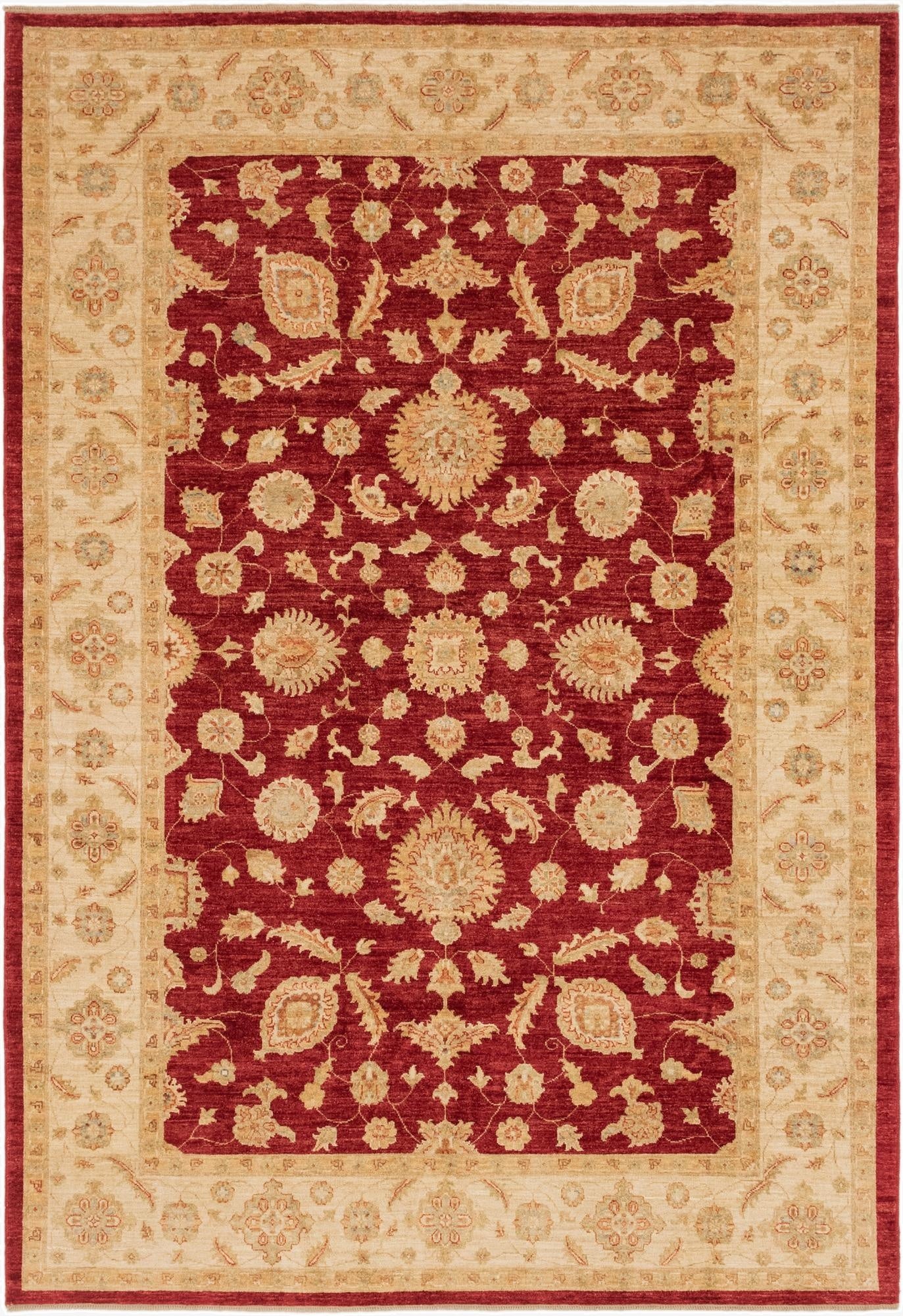  6' 8 x 9' 7  Hand Knotted Peshawar Ziegler Rug