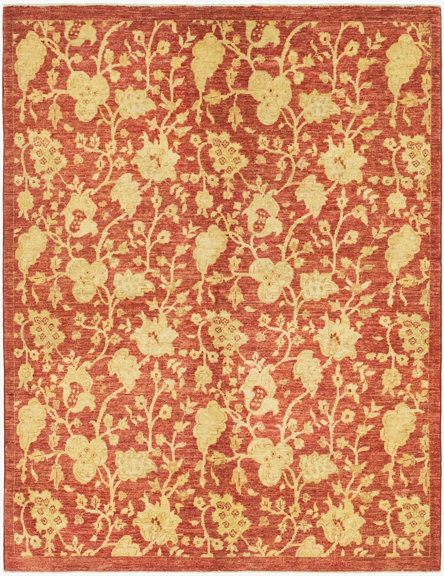  4' 11 x 6' 5  Hand Knotted Peshawar Ziegler Rug