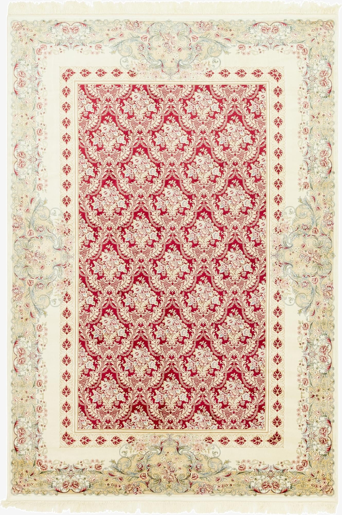  6' 7 x 9' 10 Qom Bamboo Silk Rug