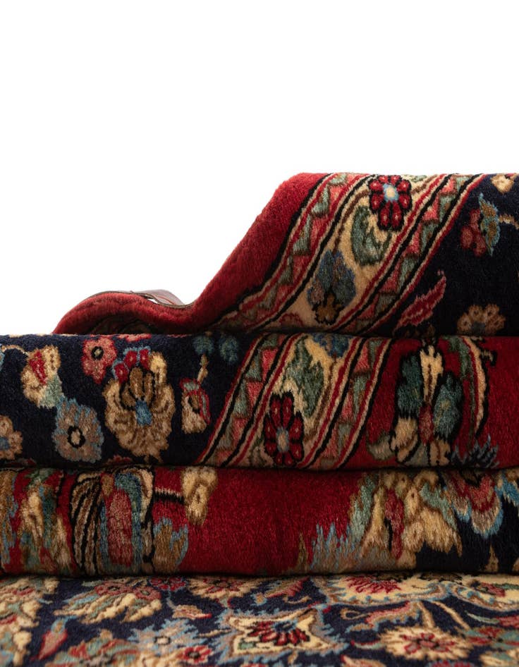 Detail image of  6' 8 x 9' 11  Hand Knotted Qom Persian Rug