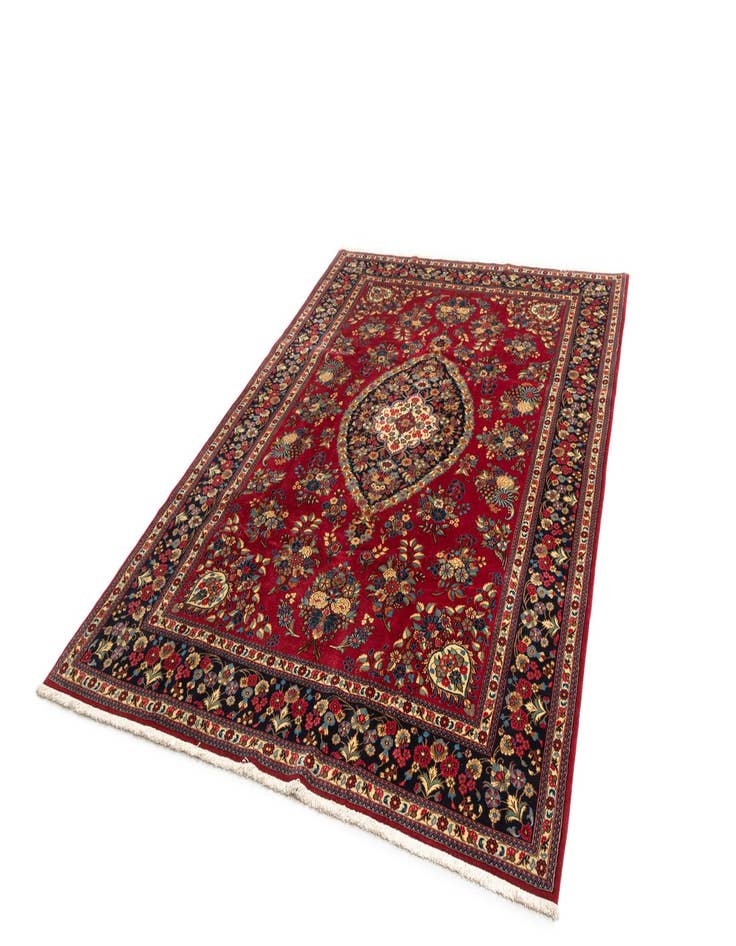 Detail image of  6' 9 x 9' 8  Hand Knotted Qom Persian Rug