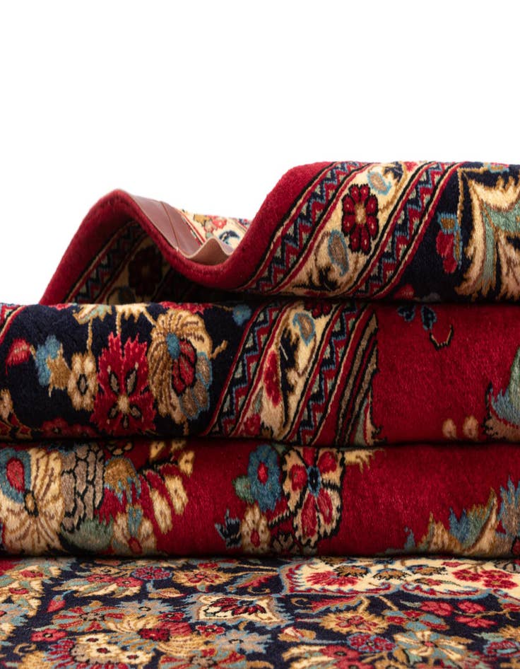 Detail image of  6' 9 x 9' 8  Hand Knotted Qom Persian Rug