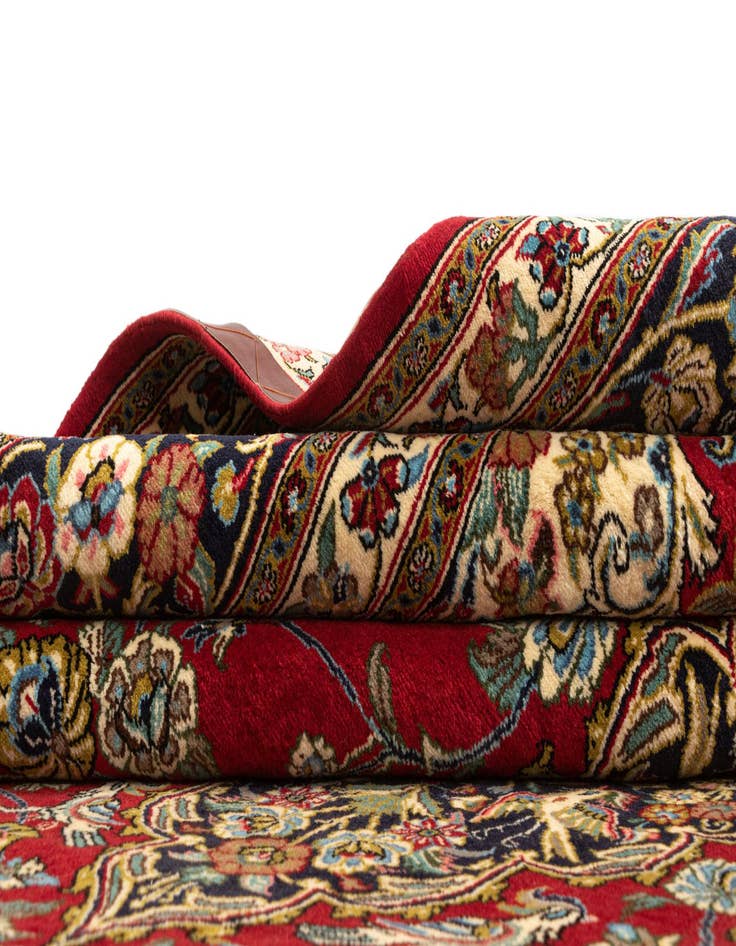 Detail image of  6' 7 x 10' 3  Hand Knotted Qom Persian Rug