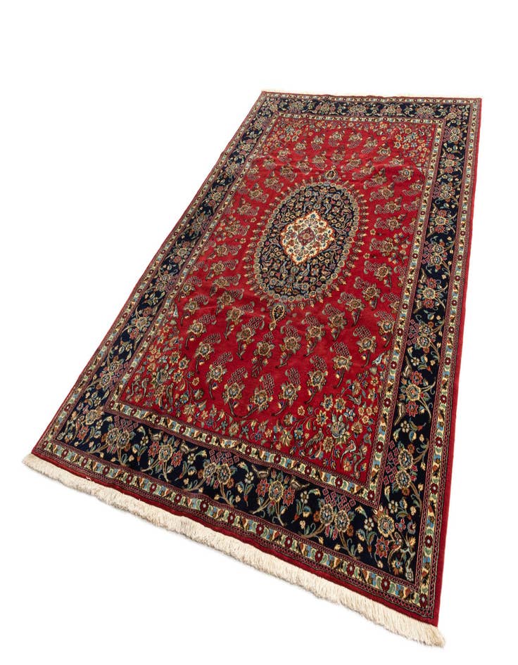 Detail image of  6' 8 x 9' 7  Hand Knotted Qom Persian Rug