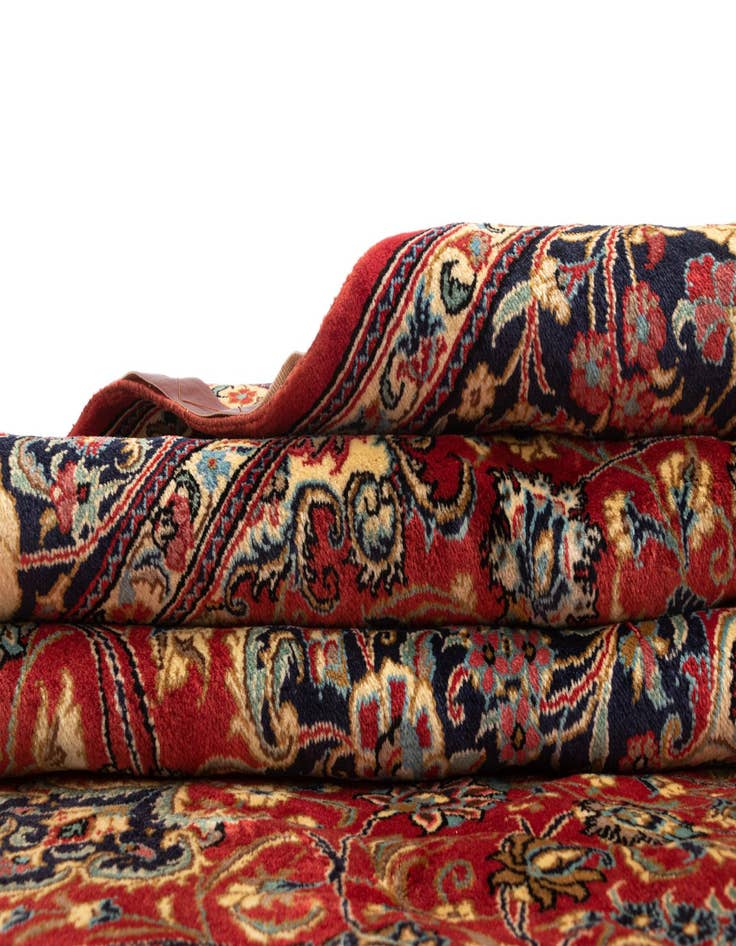 Detail image of  6' 7 x 9' 9  Hand Knotted Qom Persian Rug