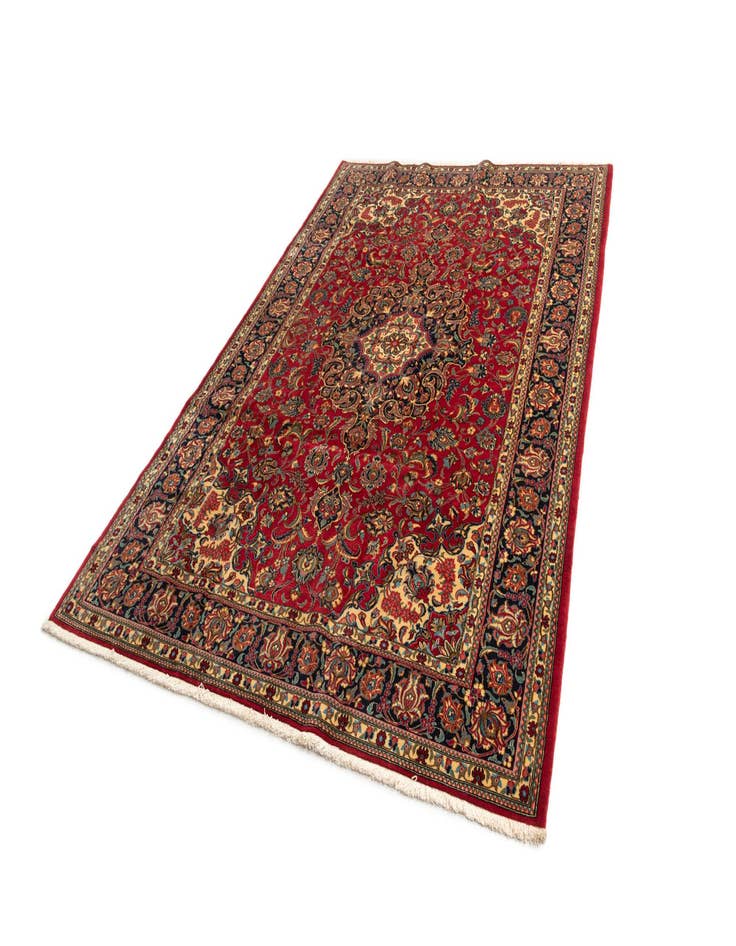 Detail image of  6' 6 x 9' 7  Hand Knotted Qom Persian Rug