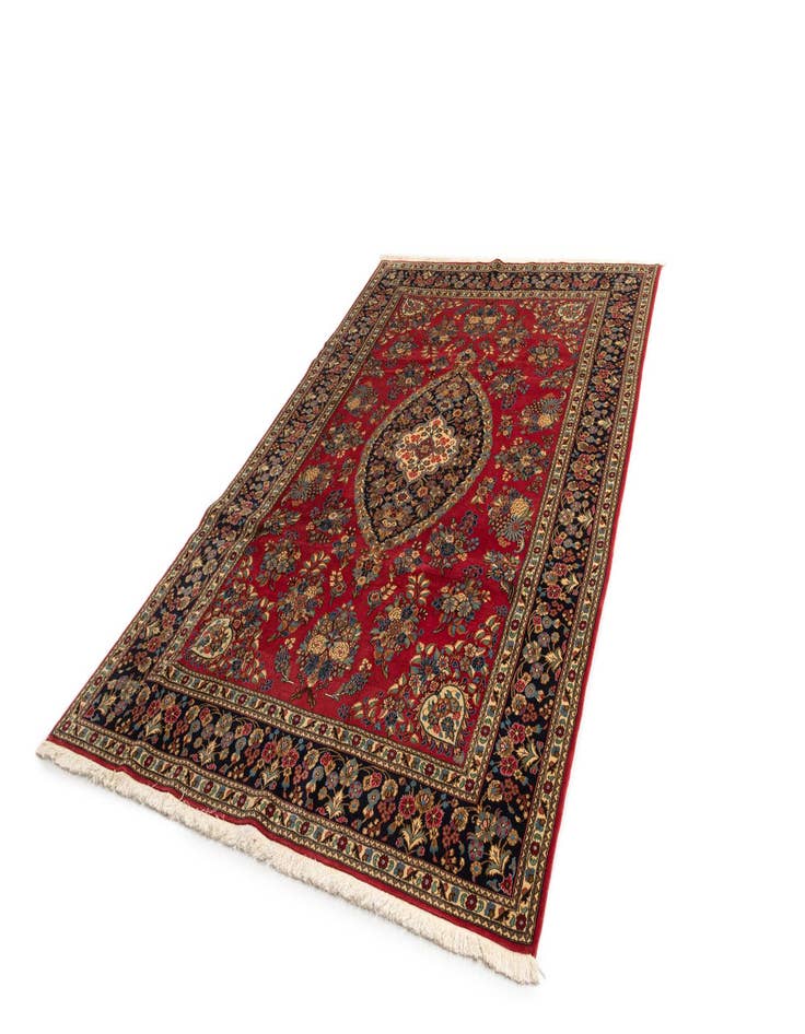 Detail image of  6' 6 x 10' 1  Hand Knotted Qom Persian Rug