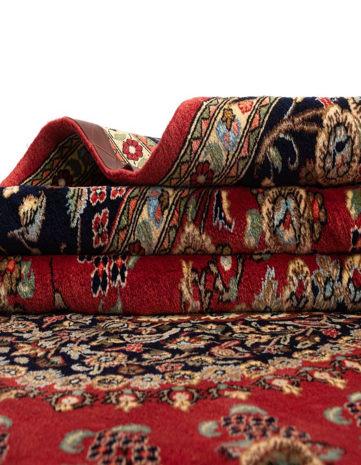 Detail image of  6' 8 x 9' 9  Hand Knotted Qom Persian Rug