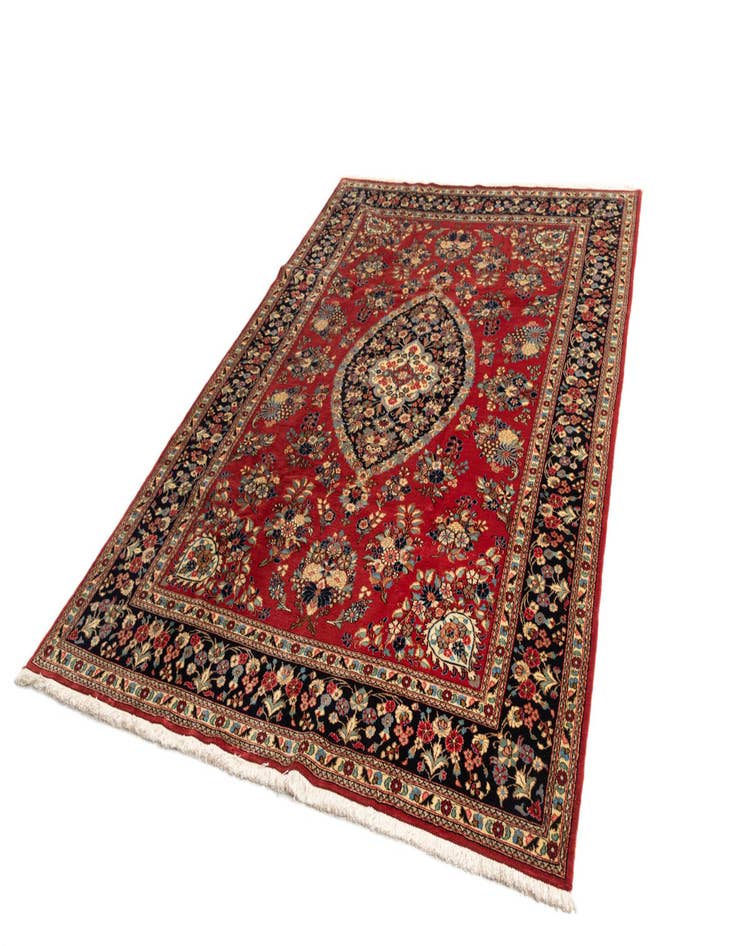 Detail image of  6' 6 x 9' 7  Hand Knotted Qom Persian Rug