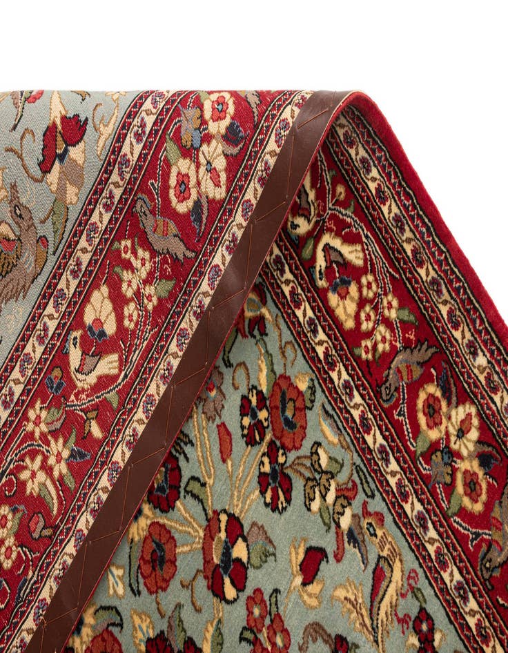 Detail image of  3' 5 x 5' 4  Hand Knotted Qom Persian Rug