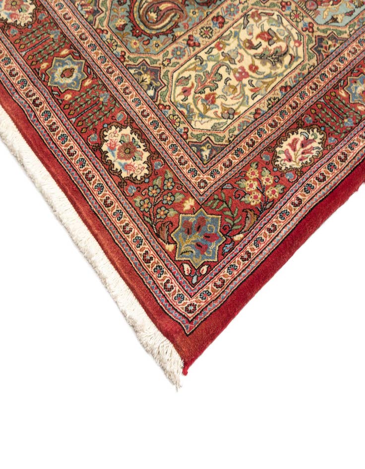 Detail image of  3' 7 x 5' 1  Hand Knotted Qom Persian Rug