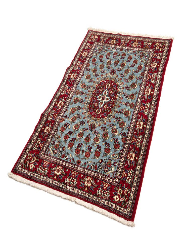 Detail image of  3' 6 x 5' 2  Hand Knotted Qom Persian Rug