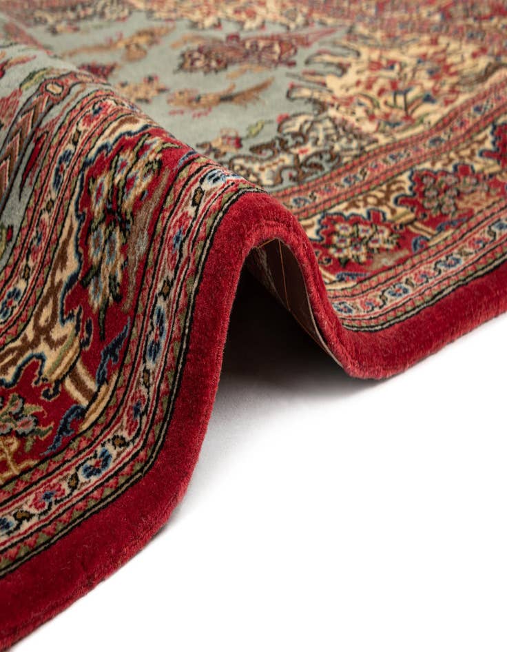 Detail image of  3' 6 x 5'  Hand Knotted Qom Persian Rug