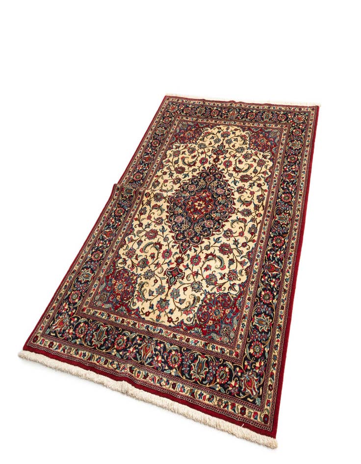 Detail image of  4' 8 x 6' 11  Hand Knotted Qom Persian Rug