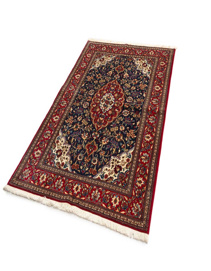 Detail image of  4' 8 x 6' 10  Hand Knotted Qom Persian Rug