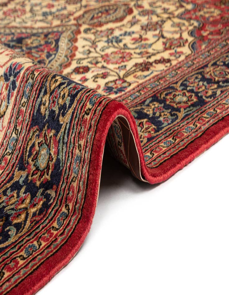 Detail image of  4' 8 x 6' 10  Hand Knotted Qom Persian Rug