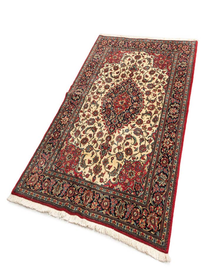 Detail image of  4' 9 x 6' 10  Hand Knotted Qom Persian Rug