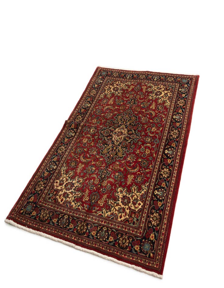 Detail image of  4' 7 x 6' 8  Hand Knotted Qom Persian Rug