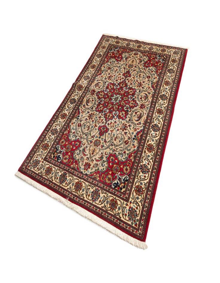 Detail image of  4' 10 x 7' 3  Hand Knotted Qom Persian Rug