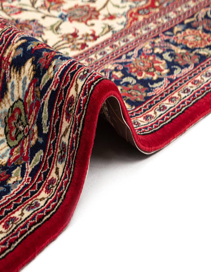 Detail image of  4' 6 x 6' 10  Hand Knotted Qom Persian Rug