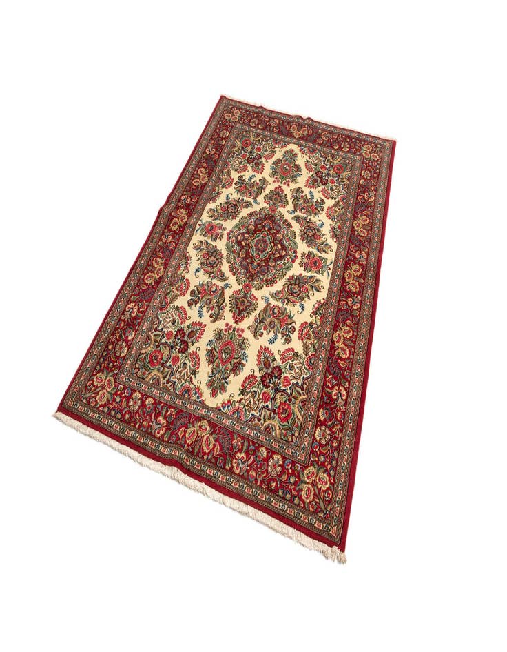 Detail image of  4' 9 x 7' 1  Hand Knotted Qom Persian Rug