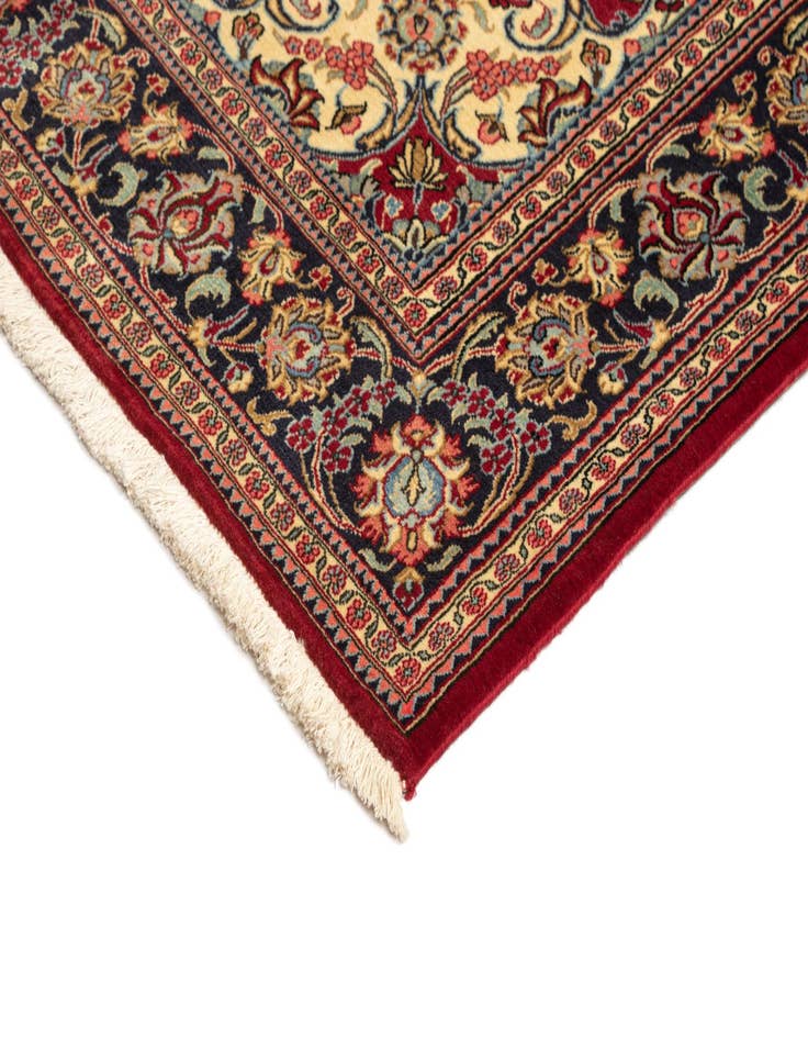 Detail image of  4' 7 x 7'  Hand Knotted Qom Persian Rug