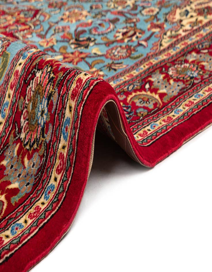 Detail image of  4' 6 x 7' 1  Hand Knotted Qom Persian Rug