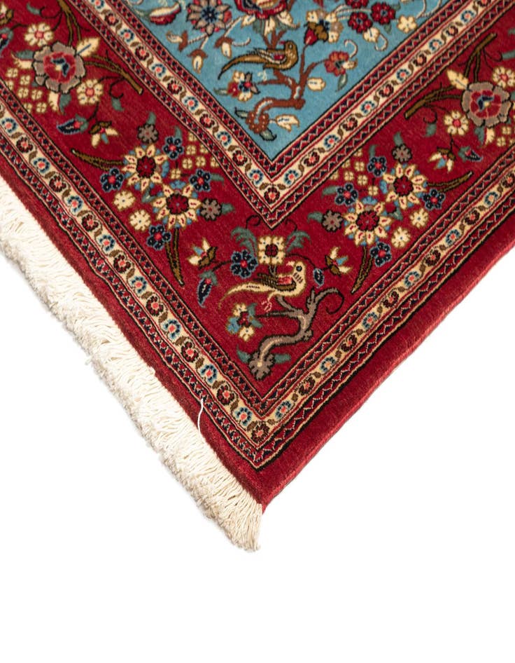 Detail image of  4' 8 x 7'  Hand Knotted Qom Persian Rug