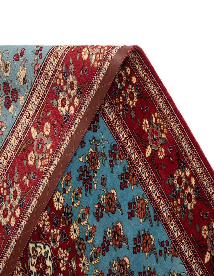 Detail image of  4' 8 x 7'  Hand Knotted Qom Persian Rug