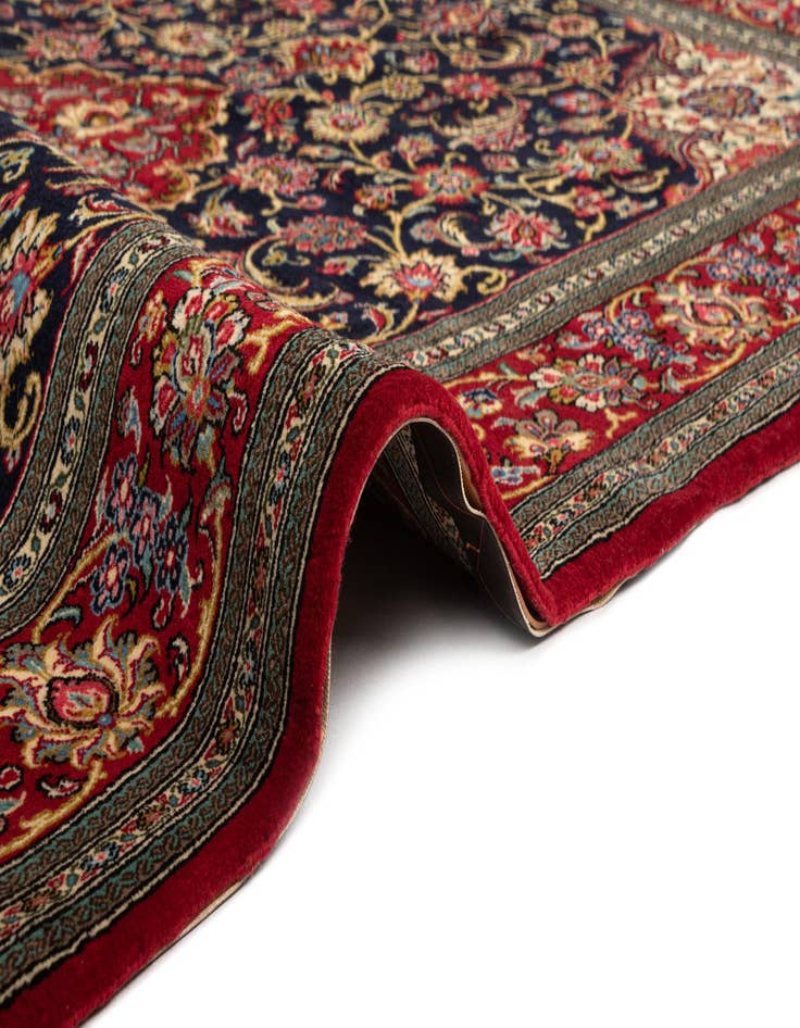 Detail image of  4' 8 x 7' 2  Hand Knotted Qom Persian Rug