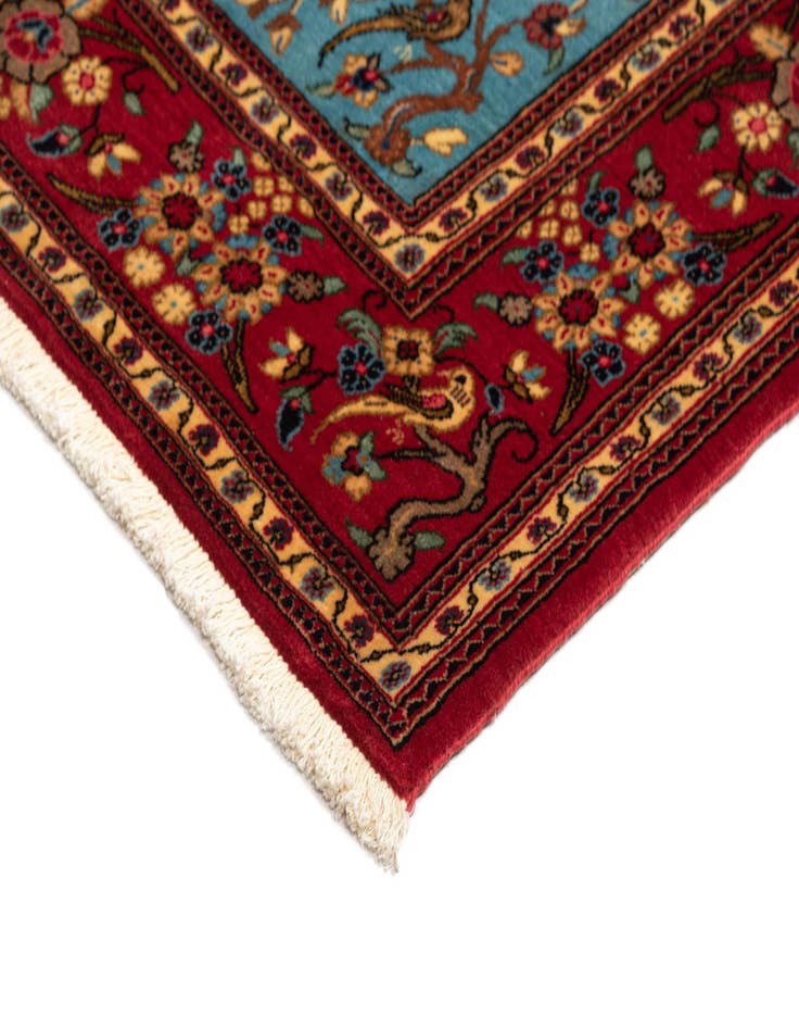 Detail image of  4' 8 x 7' 2  Hand Knotted Qom Persian Rug