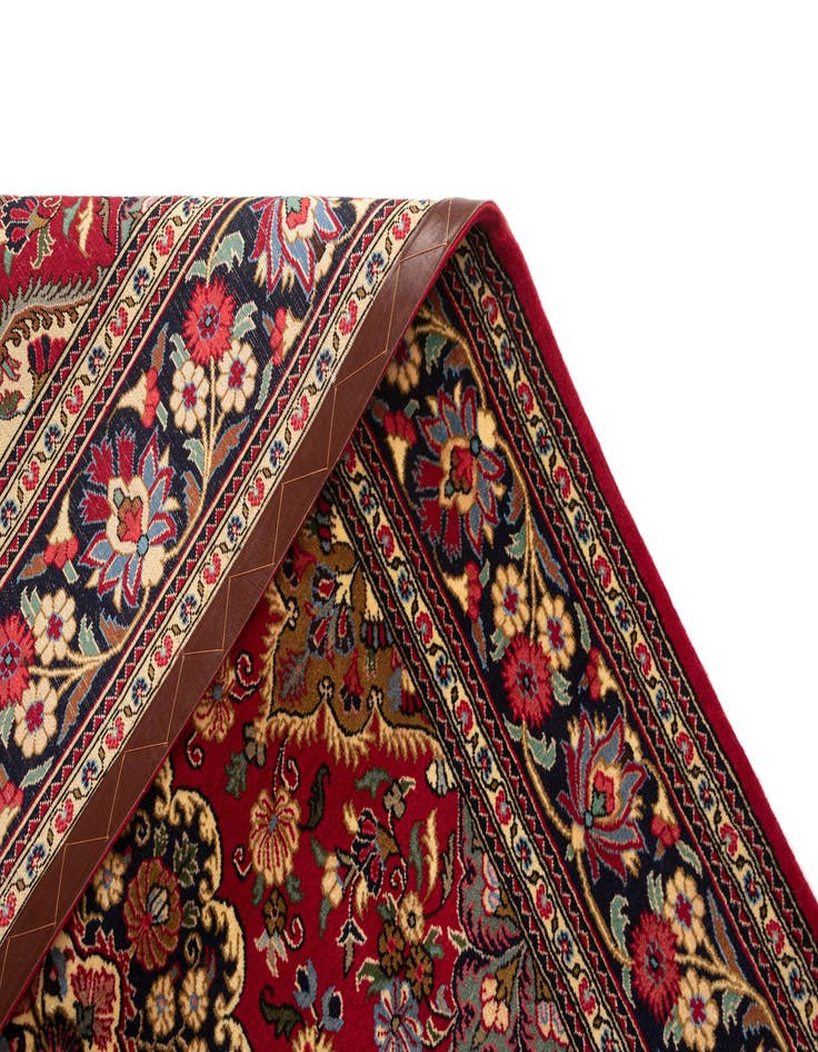 Detail image of  4' 9 x 7'  Hand Knotted Qom Persian Rug