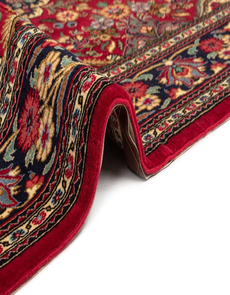 Detail image of  4' 9 x 7'  Hand Knotted Qom Persian Rug