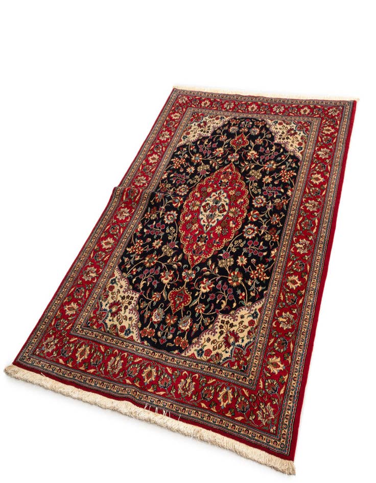 Detail image of  4' 9 x 6' 11  Hand Knotted Qom Persian Rug