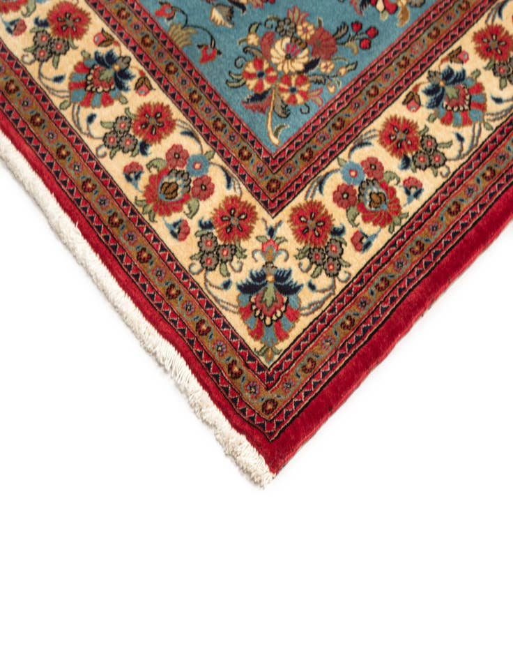 Detail image of  4' 9 x 7'  Hand Knotted Qom Persian Rug