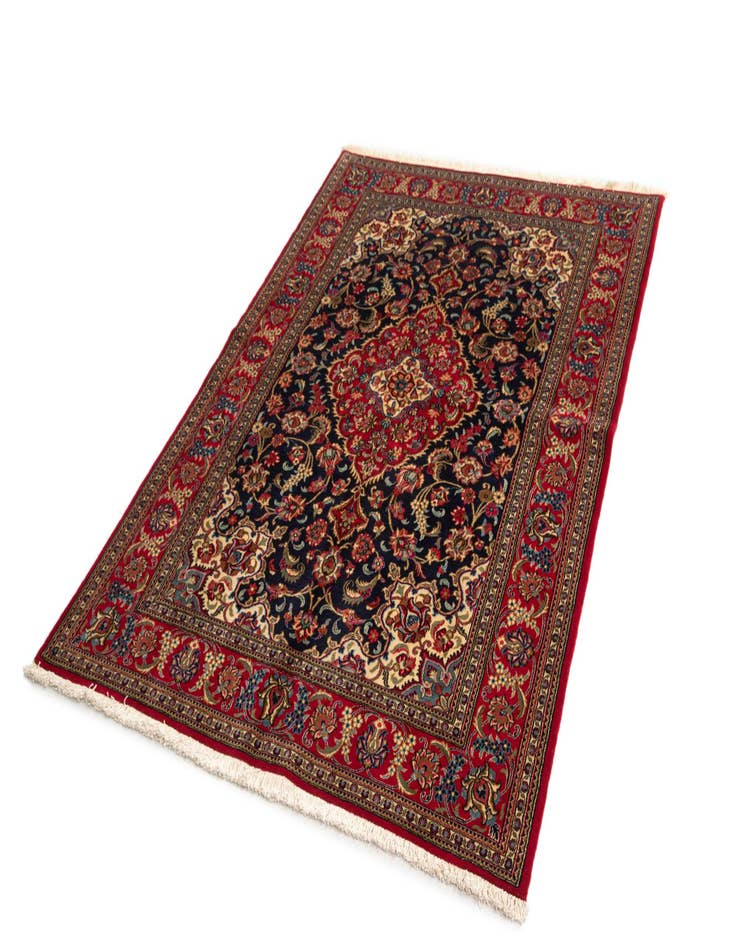 Detail image of  4' 8 x 6' 9  Hand Knotted Qom Persian Rug