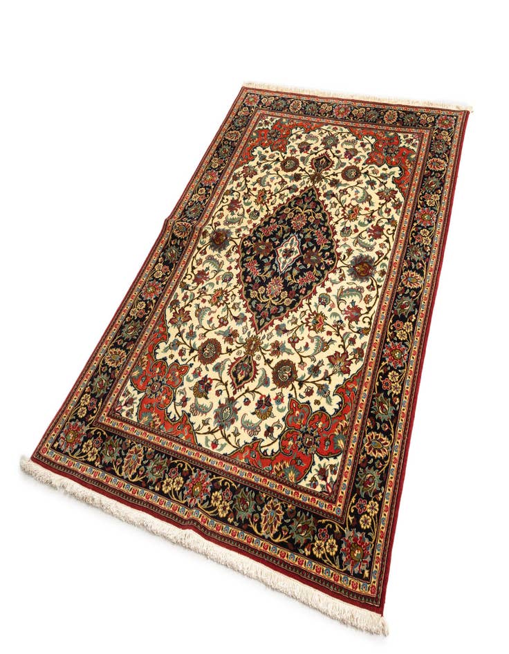 Detail image of  4' 8 x 6' 10  Hand Knotted Qom Persian Rug