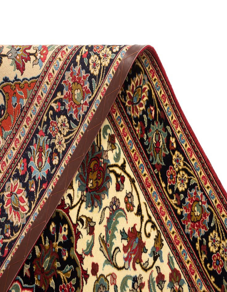 Detail image of  4' 8 x 6' 10  Hand Knotted Qom Persian Rug