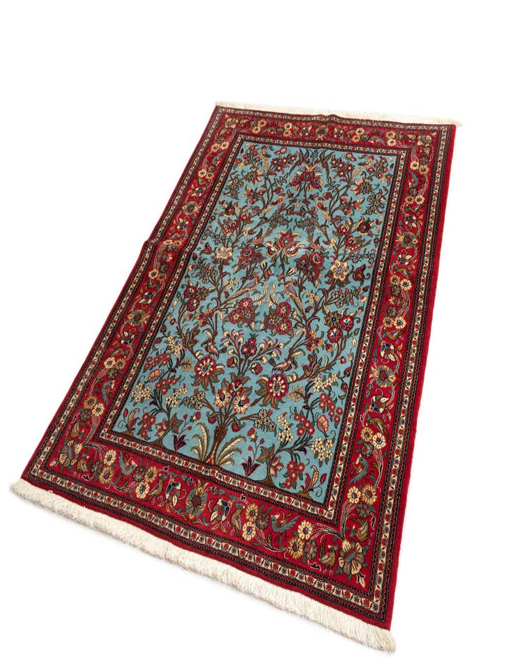 Detail image of  4' 10 x 6' 5  Hand Knotted Qom Persian Rug