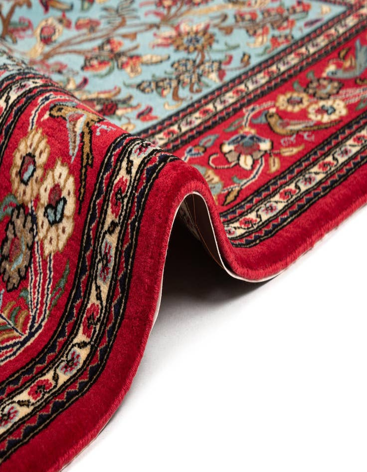 Detail image of  4' 10 x 6' 5  Hand Knotted Qom Persian Rug