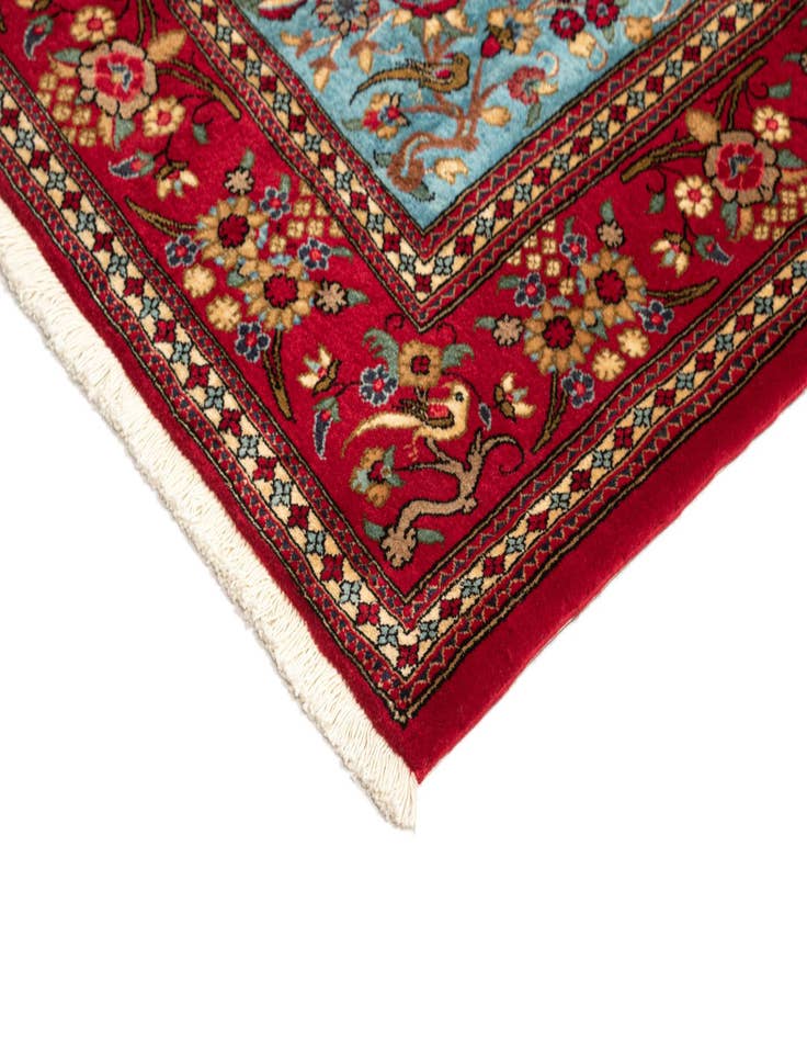 Detail image of  4' 7 x 6' 11  Hand Knotted Qom Persian Rug