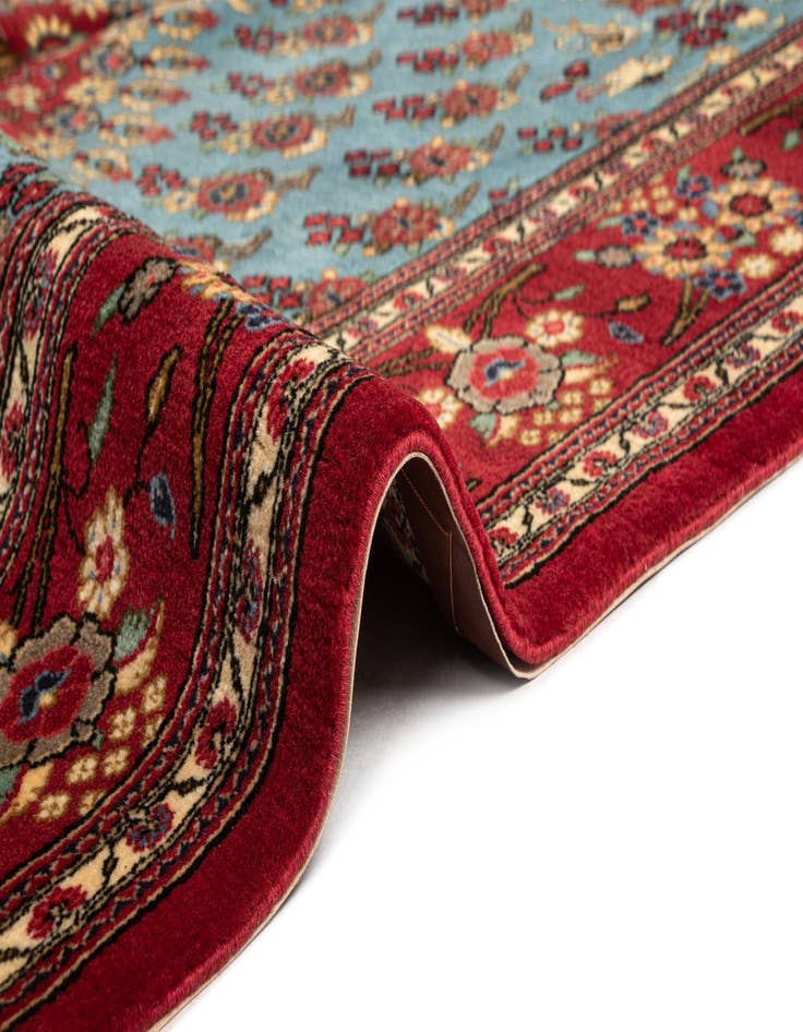 Detail image of  4' 8 x 7' 3  Hand Knotted Qom Persian Rug